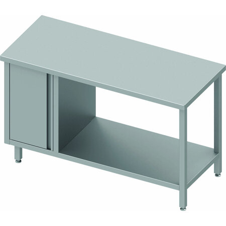 Table inox cuisine professionnelle - porte à gauche & etagère - gamme 700 - stalgast -  - 11100x700 x700x900mm