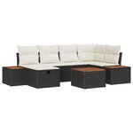 vidaXL Ensemble de canapé de jardin 7 Pièces Noir 55 x 62 x 69 cm