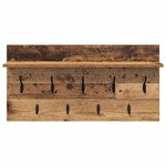 vidaXL Porte-manteau mural avec étagère Bois ancien 80 x 40 x 12 cm