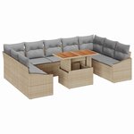 vidaXL Ensemble de salle à manger pour jardin 10 Pièces Beige et gris
