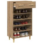 vidaXL Cabinet à chaussures avec tiroir Chêne artisan 60 x 35 x 105 cm