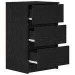vidaXL Tables de chevet avec 3 tiroirs 2 Pièces noir 39x35x65 cm