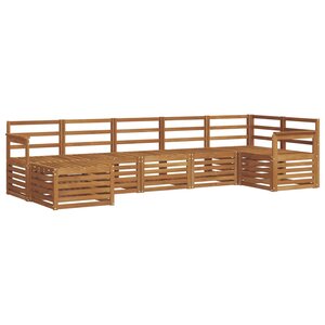 vidaXL Ensemble de canapé d'angle 7 Pièces Naturel Bois d'Acacia Massif
