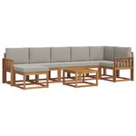 vidaXL Ensemble de canapés d'extérieur 8 pc Gris Naturel et Clair