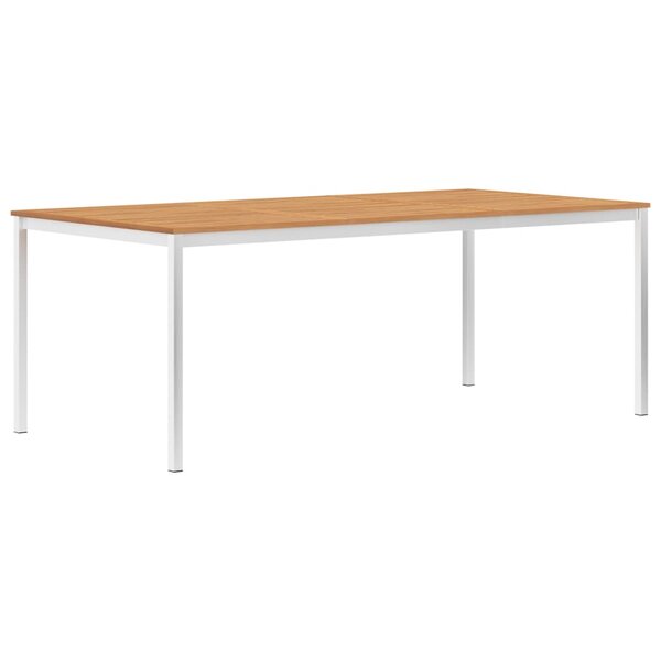 vidaXL Table à dîner de jardin 200x100x75cm Bois de teck et inox