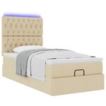 vidaXL Cadre de lit ottoman avec matelas crème 80x200 cm tissu