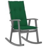 vidaXL Chaise à bascule avec coussins Gris Bois d'acacia massif