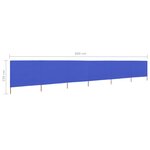 vidaXL Paravent 6 panneaux Tissu 800 x 120 cm Bleu azuré