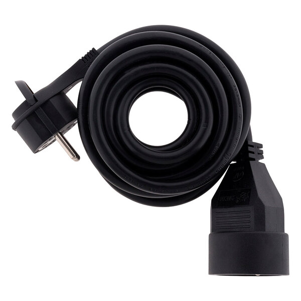 Prolongateur 16A 2P+T HO5VV-F 3G1 5 Noir 3m avec fiche extraplate - Zenitech