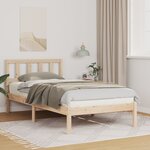 vidaXL Cadre de lit Marron 75 x 190 cm Bois massif en pin