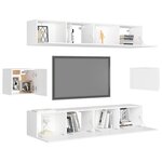 vidaXL Ensemble de meubles TV 6 Pièces Blanc Bois d'ingénierie