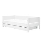 Flexa WHITE Banquette-lit 90 x 200 cm avec dossier et 2 tiroirs Blanc