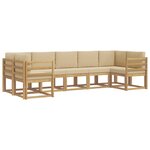vidaXL Ensemble de canapés d'extérieur 7 Pièces Blanc et Beige