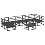 vidaXL Ensemble de canapé de jardin avec coussin 8 Pièces Noir Aluminium
