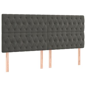 vidaXL Têtes de lit 4 Pièces Gris foncé 100x7x78/88 cm Velours