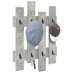 vidaXL Porte-manteau mural Gris béton 60 x 3 x 82 cm Bois d'ingénierie
