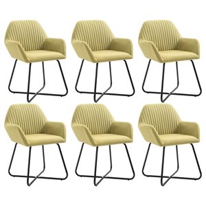 vidaXL Chaises à manger lot de 6 vert tissu