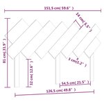 vidaXL Tête de lit Marron miel 151 5x3x81 cm Bois massif de pin