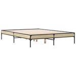 vidaXL Cadre de lit chêne sonoma 135x190 cm bois d'ingénierie et métal