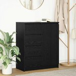 vidaXL Buffet avec tiroirs chêne noir 71x35x84 cm bois d'ingénierie