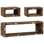 vidaXL Set de meuble TV 3 pièces Multicolore en bois massif récupéré