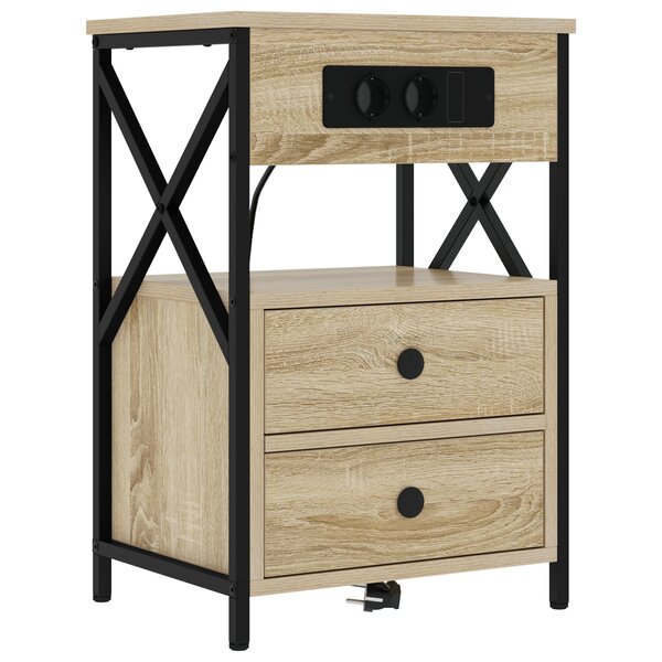 vidaXL Cabinet de chevet avec tiroir Chêne sonoma 40 x 31 x 60 cm