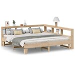 vidaXL Lit bibliothèque sans matelas 180x200 cm bois massif de pin