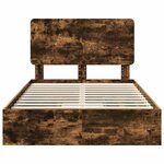 vidaXL Lit de Rangement Chêne fumé 120 x 190 cm Bois d'ingénierie