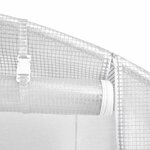 vidaXL Serre avec cadre en acier blanc 48 m² 16x3x2 m