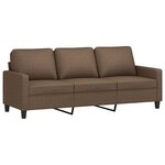 vidaXL Ensemble de canapés 3 Pièces avec coussins Marron Tissu