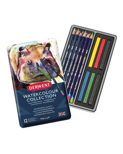 Crayon et bâtonnet aquarellable Derwent WaterColour 12 pieces