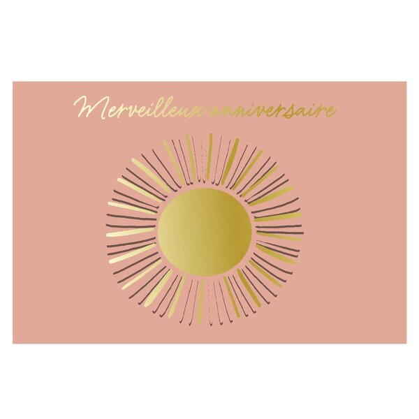Carte Merveilleux Anniversaire - Rose - Draeger paris