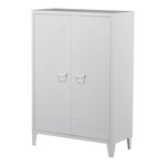 Casier de bureau armoire meuble de rangement pour bureau atelier chambre acier de bureau métallique à 2 portes 110 x 75 x 33 cm blanc 03_0006334