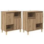 vidaXL Buffets 2 Pièces Chêne artisanal 60 x 35 x 70 cm Bois d'ingénierie