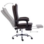 Chaise fauteuil siège de bureau informatique étude similicuir brun 02_0024031