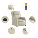 vidaXL Fauteuil de massage inclinable crème similicuir
