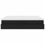 vidaXL Lit avec rangement et matelas avec matelas Noir 200 x 200 cm