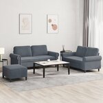 vidaXL Ensemble de canapés 3 Pièces avec coussins Gris foncé Velours