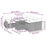 vidaXL Salon de jardin avec coussins 9 Pièces beige résine tressée