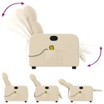 vidaXL Fauteuil de massage inclinable Crème Tissu