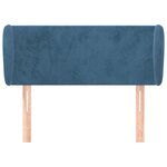 vidaXL Tête de lit avec oreilles Bleu foncé 93x23x78/88 cm Velours