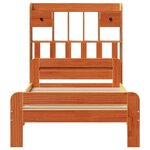 vidaXL Lit bibliothèque sans matelas cire marron 75x190 cm pin massif