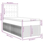 vidaXL Sommier à lattes de lit avec matelas Gris foncé 90x200 cm Tissu