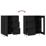 vidaXL Buffet noir 69 5x34x90 cm bois d'ingénierie