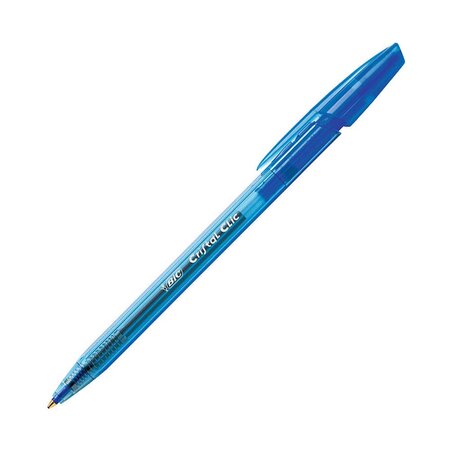 Cristal Clic - Stylo bille rétractable pointe moyenne 1 mm - Bleu (paquet 20 unités)