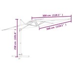 vidaXL Parasol cantilever à double toit Bleu azuré 300x300 cm