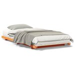 vidaXL Cadre de lit surélevé Marron cire 90 x 220 cm