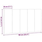 vidaXL Coussin de tête de lit Hanko bleu 90 cm tissu