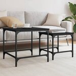 vidaXL Tables basses gigognes 2 Pièces noir bois d'ingénierie