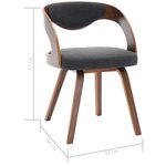 vidaXL Chaises à manger lot de 4 gris foncé bois courbé et tissu